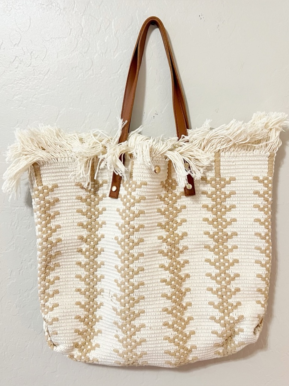 LULLA Collection Fringe Woven Tote Bag